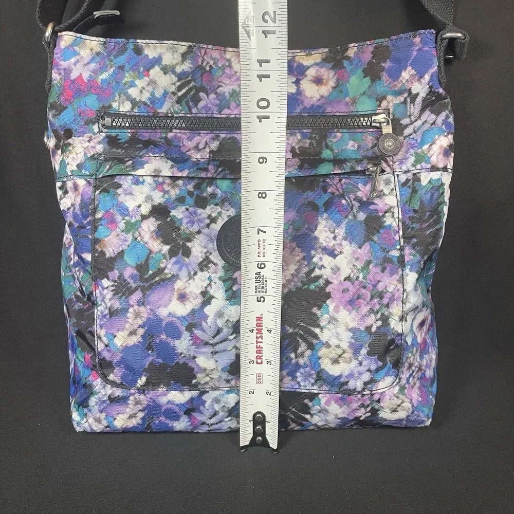 Kipling Women's Blue Purple‎ Floral Crossbody Shoulder Bag Purse Lightweight